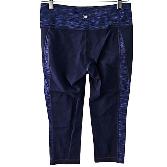 Athleta Women's Capri Leggings Navy Blue with Patterned Waistband - Size XL - Picture 6 of 9